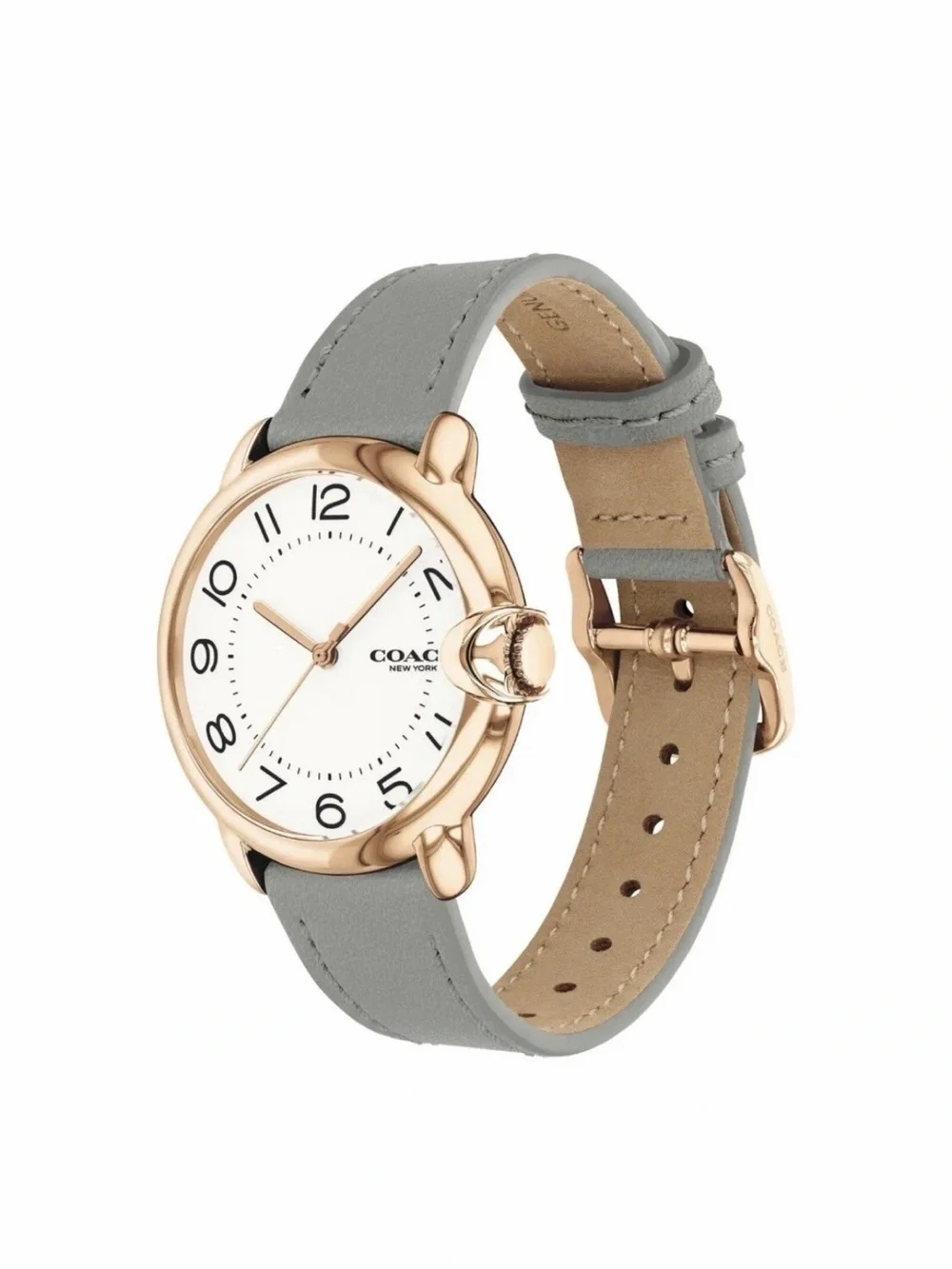 New Coach Arden Women’s White Dial Gray Leather Strap Watch 14503611